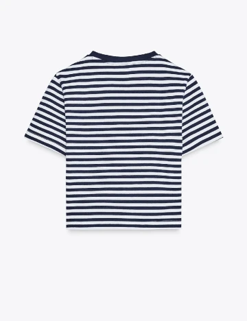Top Zara, bleumarin/alb