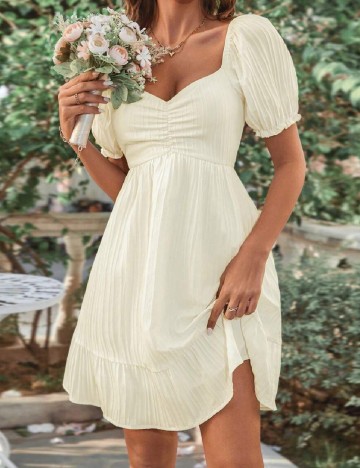 Rochie scurta SHEIN, crem