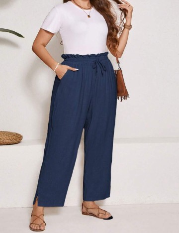 Pantaloni SHEIN CURVE, bleumarin