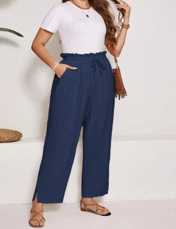 Pantaloni SHEIN CURVE, bleumarin