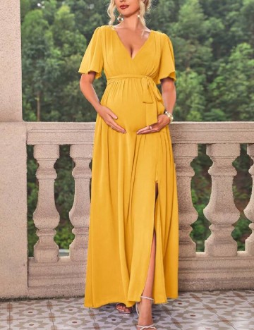 Rochie lunga SHEIN Maternity, galben