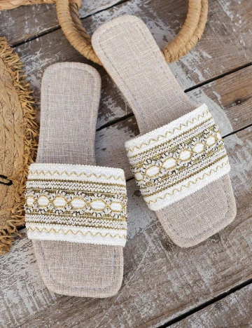 Slapi SHEIN, alb/crem