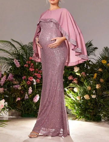 Rochie lunga Dress Alisa Maternity, roz Roz