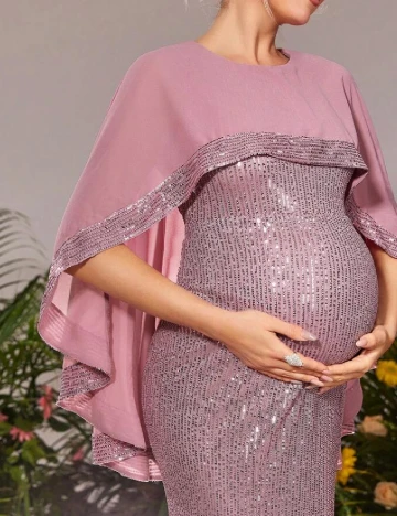 Rochie lunga Dress Alisa Maternity, roz Roz