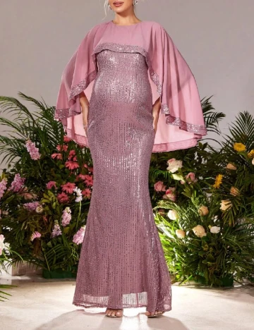 Rochie lunga Dress Alisa Maternity, roz Roz