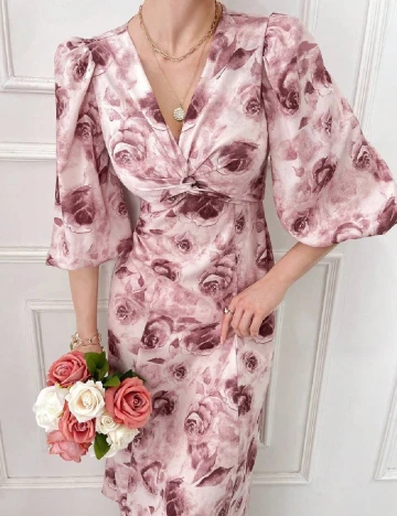 Rochie medie SHEIN, floral print Floral print