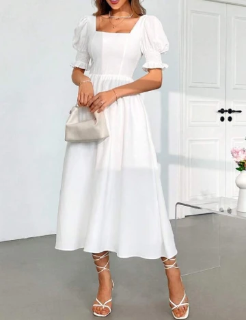 Rochie medie SHEIN, alb Alb