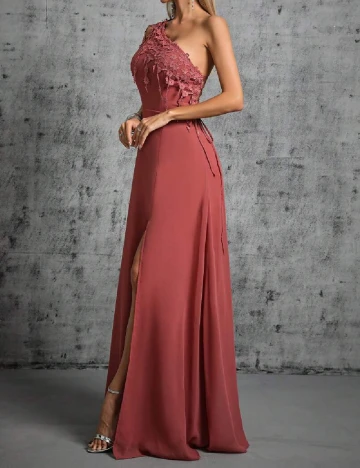 Rochie lunga Mgiacy, roz pudra