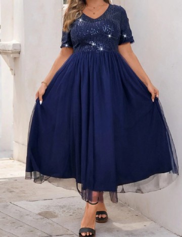 Rochie medie SHEIN CURVE, bleumarin