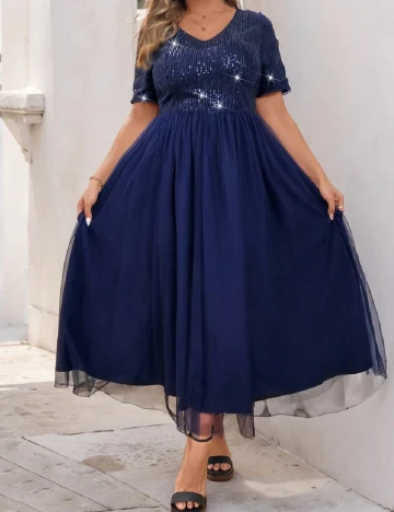 Rochie medie SHEIN CURVE, bleumarin