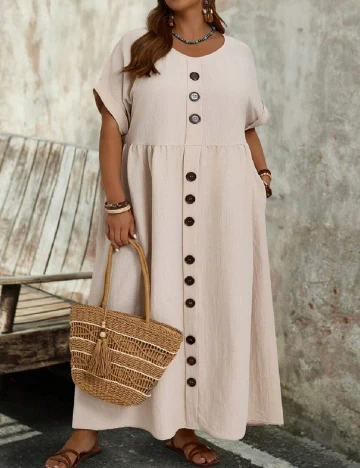 Rochie lunga SHEIN CURVE, crem