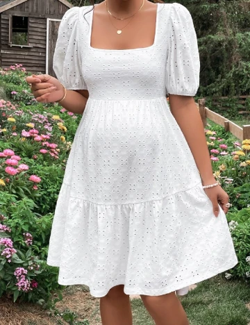 Rochie scurta SHEIN Maternity, alb