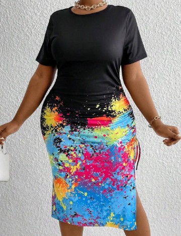 Rochie medie SHEIN CURVE, mix culori