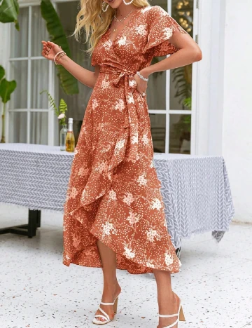 Rochie medie Simplee, portocaliu