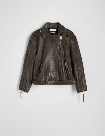 Jacheta Oversize Reserved, maro inchis
