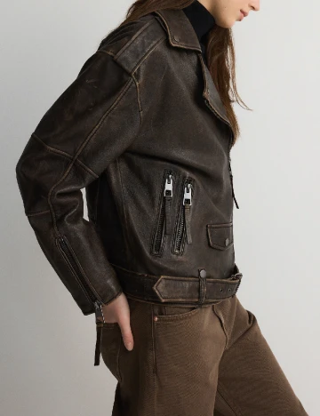 Jacheta Oversize Reserved, maro inchis