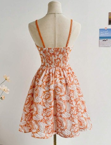 Rochie scurta SHEIN, alb/portocaliu