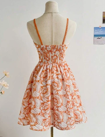 Rochie scurta SHEIN, alb/portocaliu