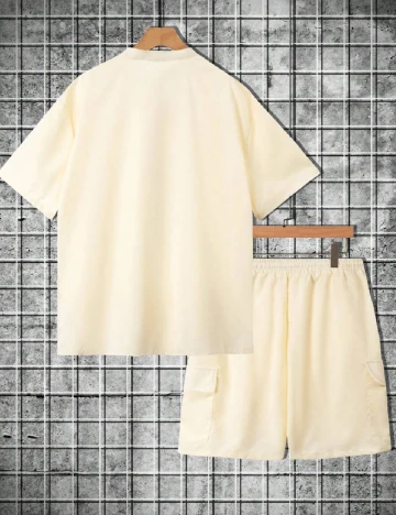 Compleu SHEIN Plus Size Men, crem