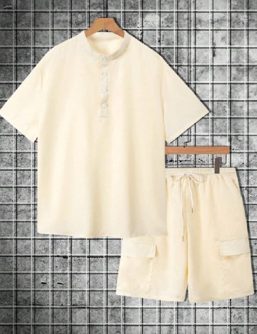 Compleu SHEIN Plus Size Men, crem