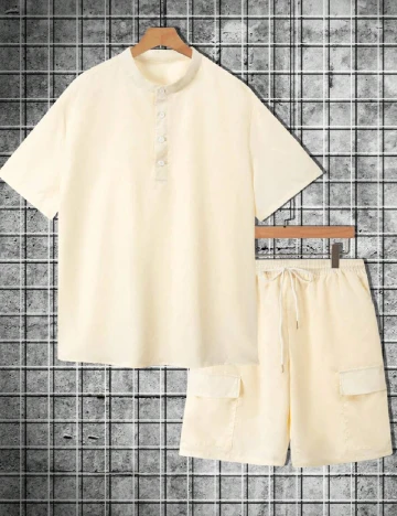 Compleu SHEIN Plus Size Men, crem