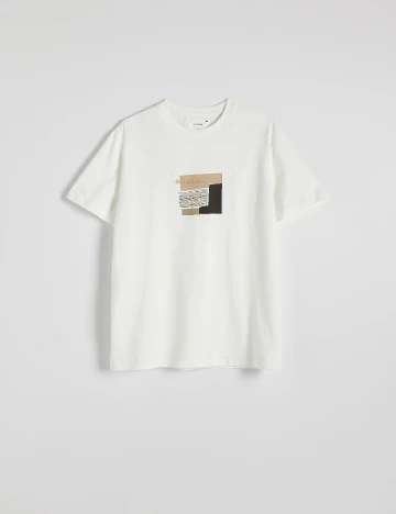 Tricou Reserved, ecru Alb