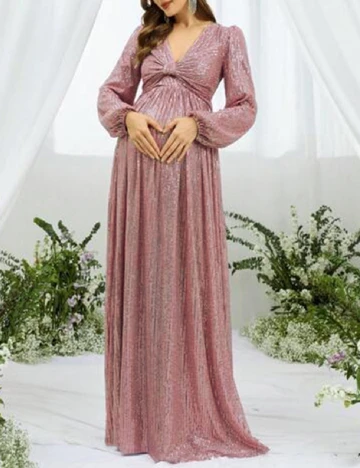 Rochie lunga Faeriesty Maternity, roz Roz
