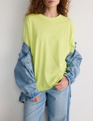 Tricou Oversize Reserved, verde neon