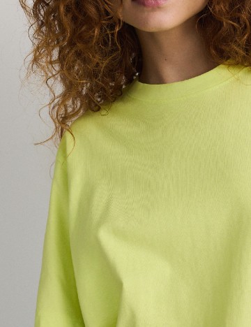 Tricou Oversize Reserved, verde neon