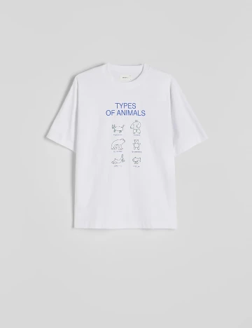 Tricou Oversize Reserved, alb