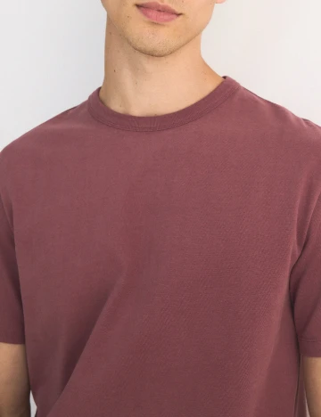 Tricou Reserved, roz pudra inchis