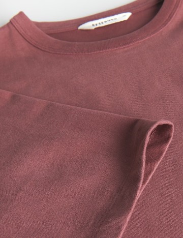 Tricou Reserved, roz pudra inchis