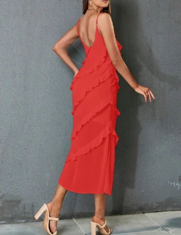 Rochie medie D&M, rosu Rosu