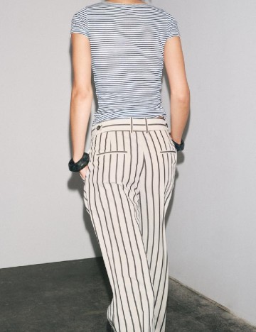 Tricou Zara, alb/bleumarin