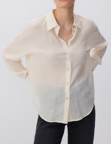 
						Camasa Oversize Reserved, crem