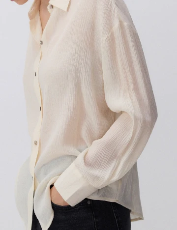 Camasa Oversize Reserved, crem