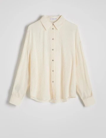 Camasa Oversize Reserved, crem