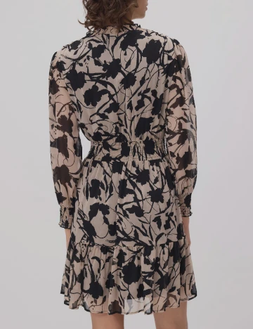 Rochie scurta Reserved, bej/negru