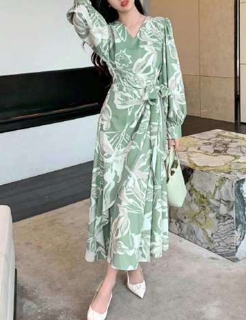 Rochie lunga Dazy, verde