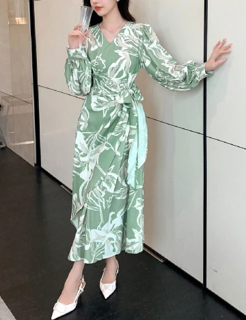 Rochie lunga Dazy, verde
