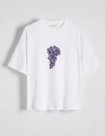 Tricou Reserved, alb Alb