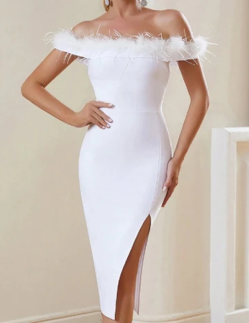 Rochie medie Parthea, alb