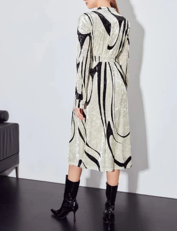 Rochie medie MOTF, ecru Alb