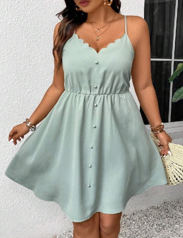 Rochie scurta SHEIN CURVE, verde