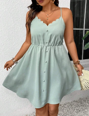 Rochie scurta SHEIN CURVE, verde Verde