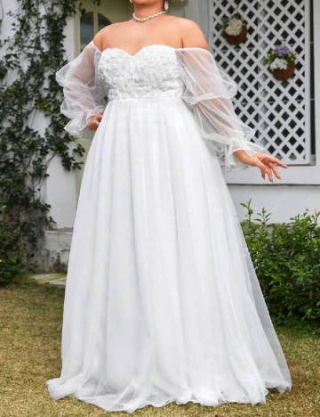 Rochie lunga SHEIN CURVE, alb