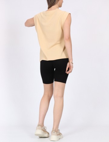 Tricou Pieces, bej