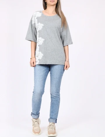 Tricou Only, gri Gri