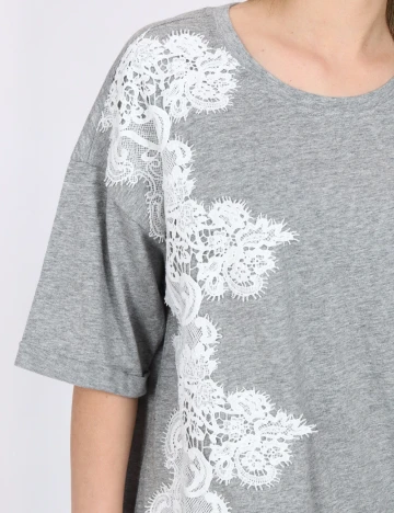 Tricou Only, gri Gri