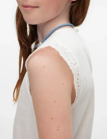 Maiou Vero Moda Kids, alb Alb